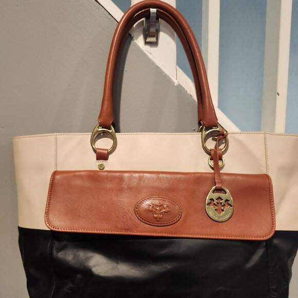 PRIX DE DRESSAGE Tri-Color Leather Tote Handbag Purse Never Used - Picture 2 of 9